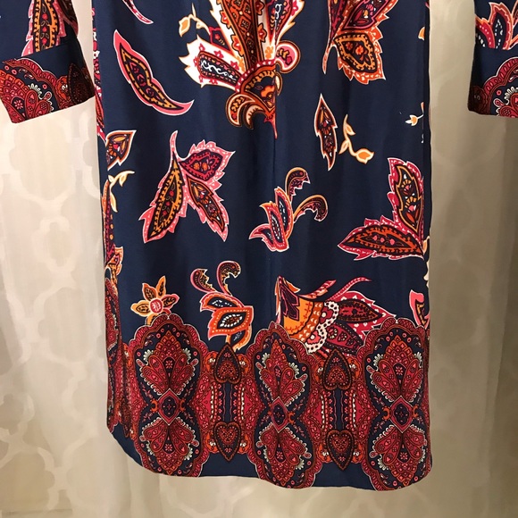 Liz Claiborne Petite Dress Paisley Leaf - Picture 6 of 8